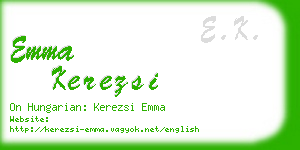 emma kerezsi business card